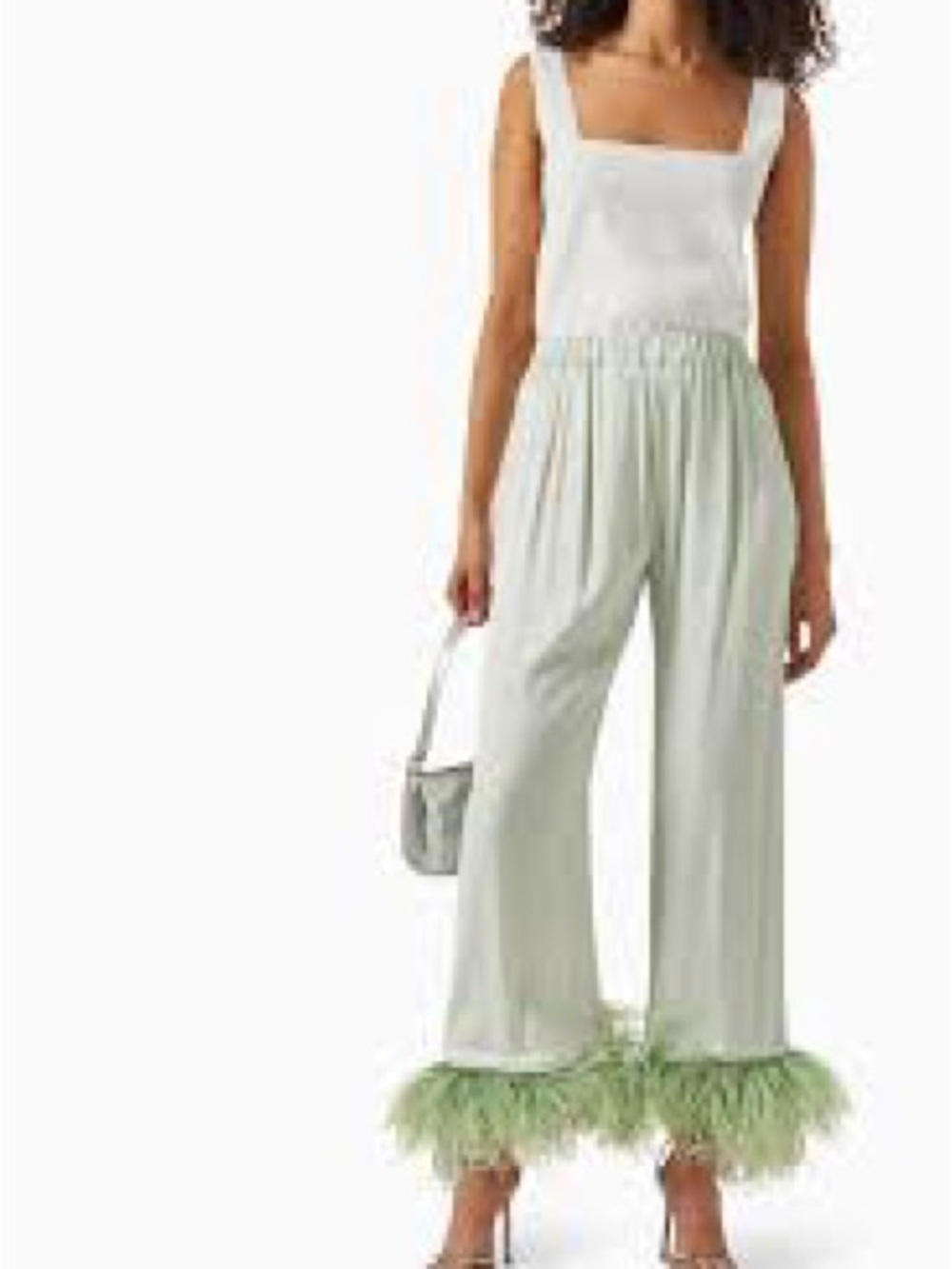 Sleeper Mint Green Elastic-Waist Wide-Leg Pants